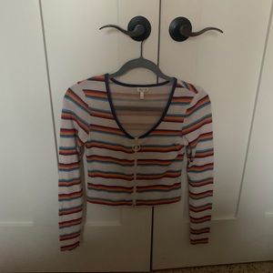 Zip up rainbow crop top